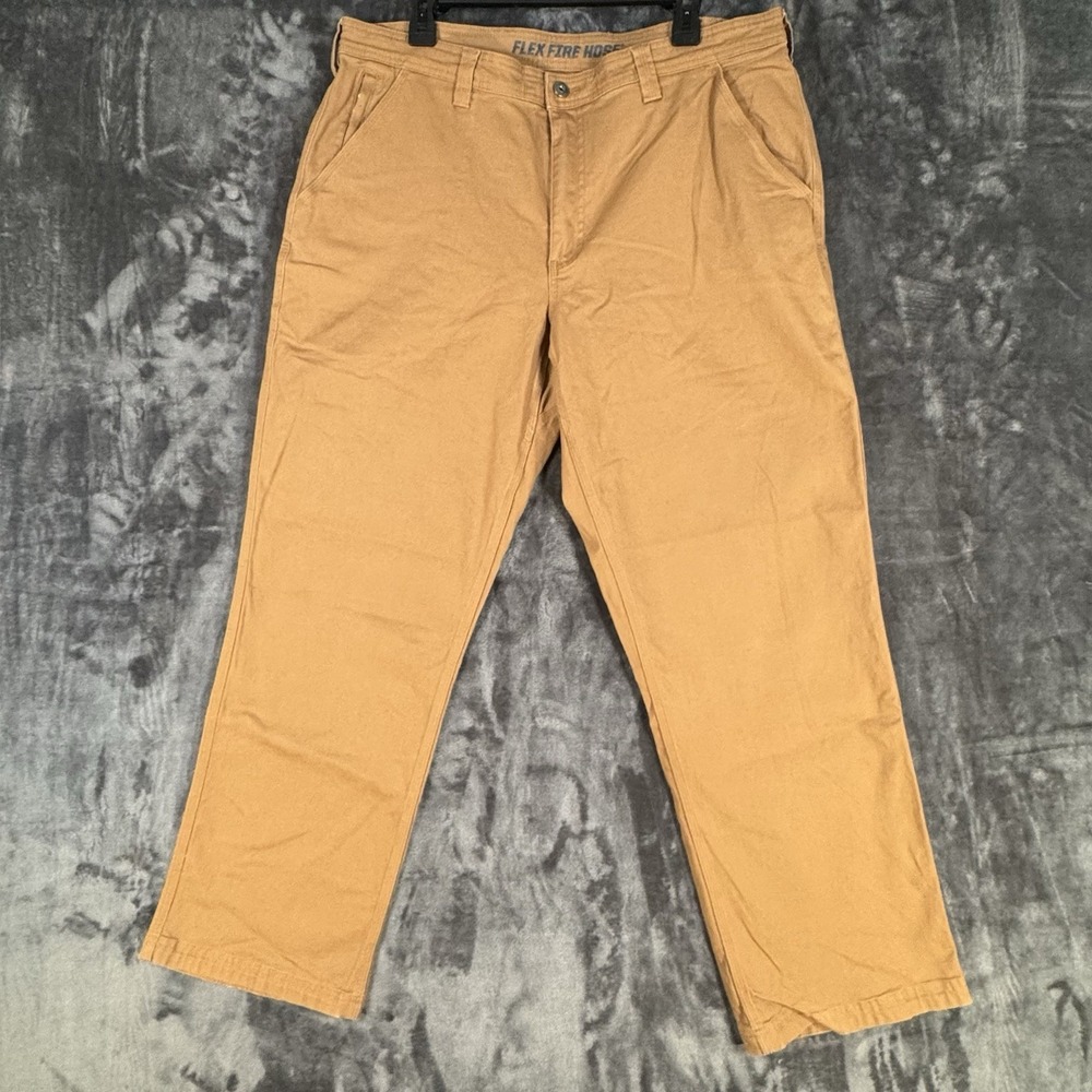 Duluth Trading Co Fire Hose Pants Mens 38x32 Brown Cotton Heavy Canvas Ball-Room